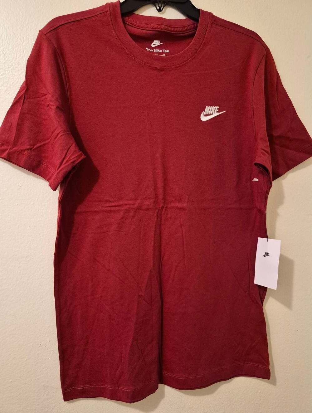 Nike The Nike Tee Men's Red Short Sleeve T-Shirt with White Logo